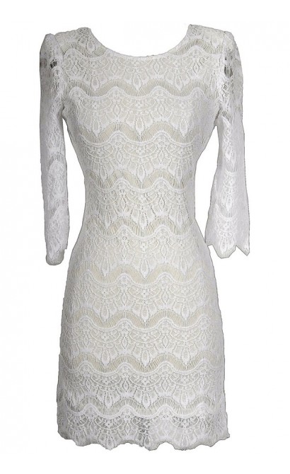 Vintage-Inspired Lace Overlay Dress in White
